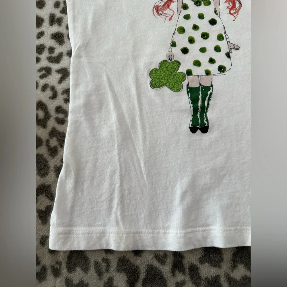 Children’s Place Girl Graphic St. Patrick’s Day Short Sleeve T-shirt White 7/8